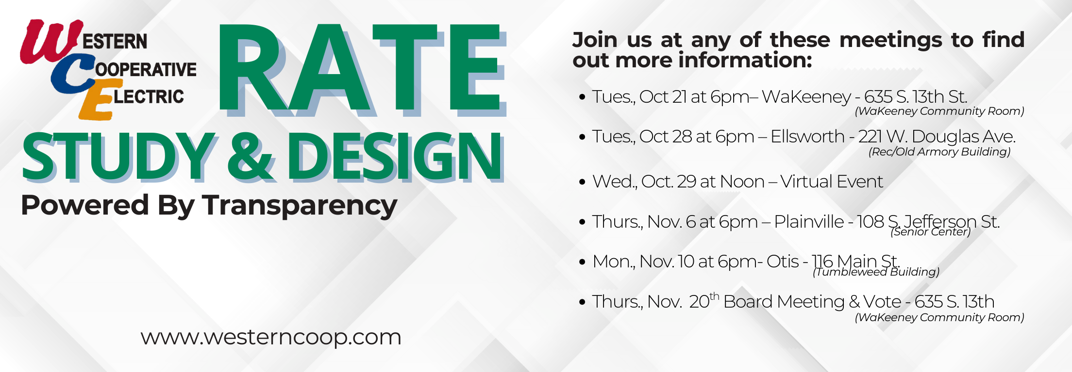 WCE Rate Study and Design