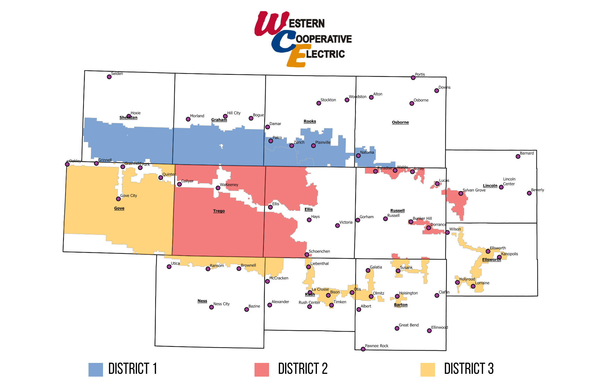WCE Districts with Towns