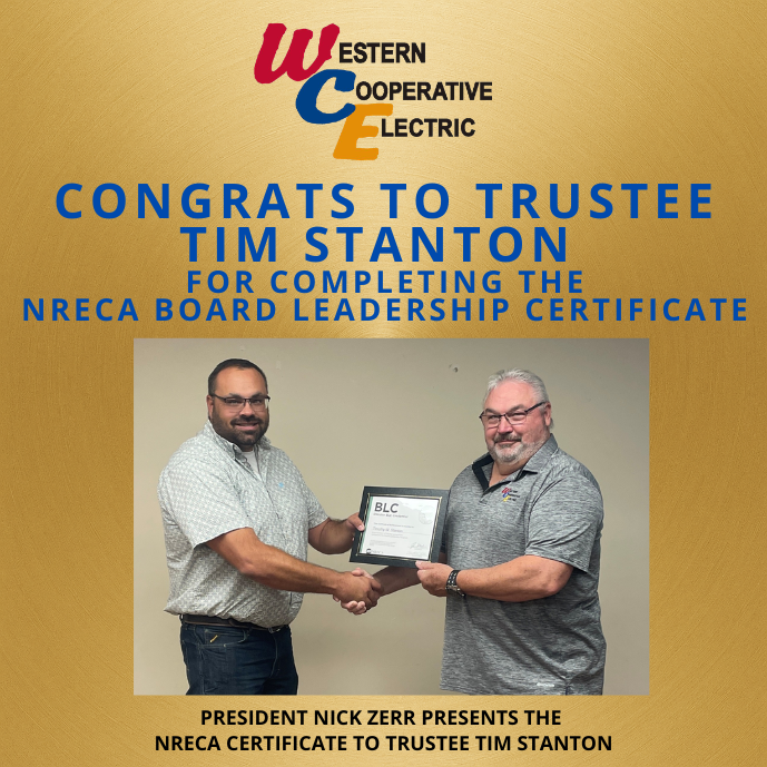 Tim Stanton receives Board Leadership Certificate